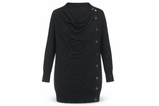 Phase Eight Women’s Black Jumper Dress UK 8 Long Sleeve Cowl Neck Knitwear