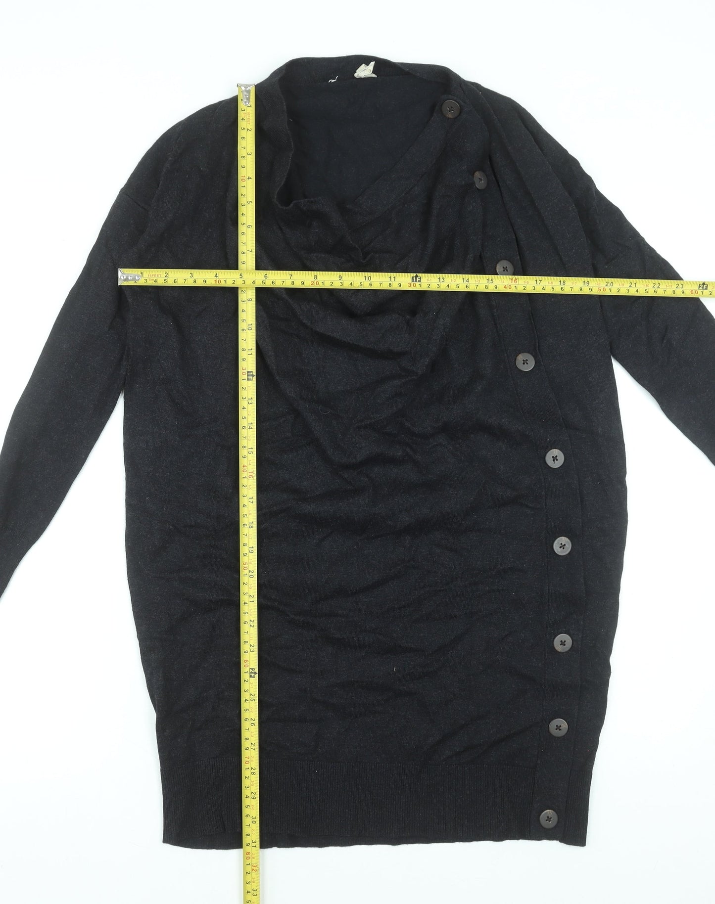 Phase Eight Women’s Black Jumper Dress UK 8 Long Sleeve Cowl Neck Knitwear
