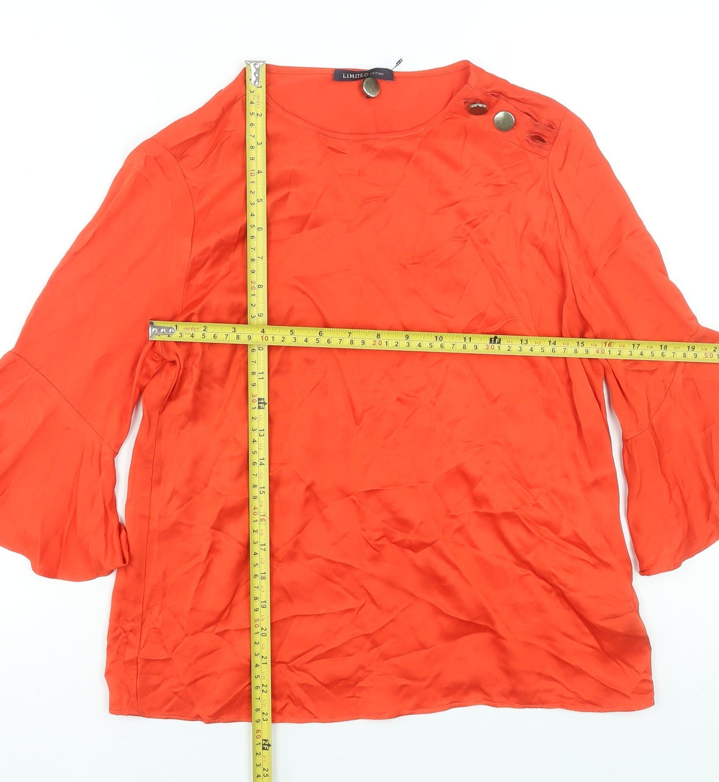 Marks and Spencer Women’s Red Viscose Bell Sleeve Blouse UK 8