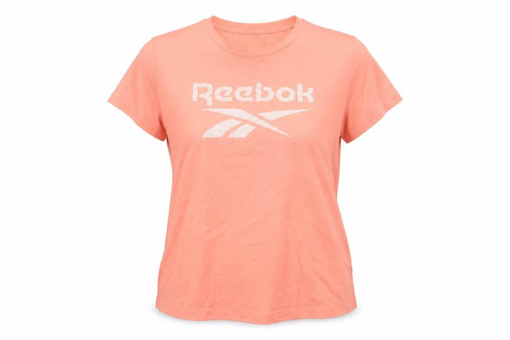 Reebok Womens Pink Short Sleeve Basic T-Shirt L Moisture Wicking