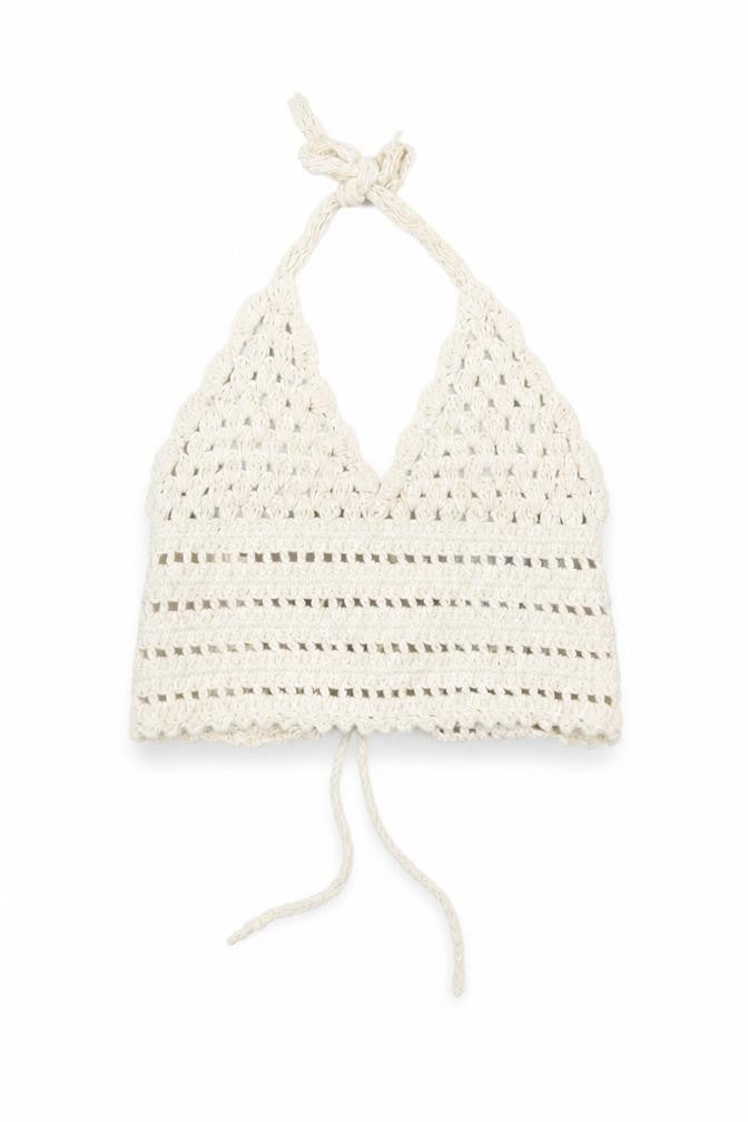 ASOS Design Women’s Ivory Crochet Halter Camisole Top XS