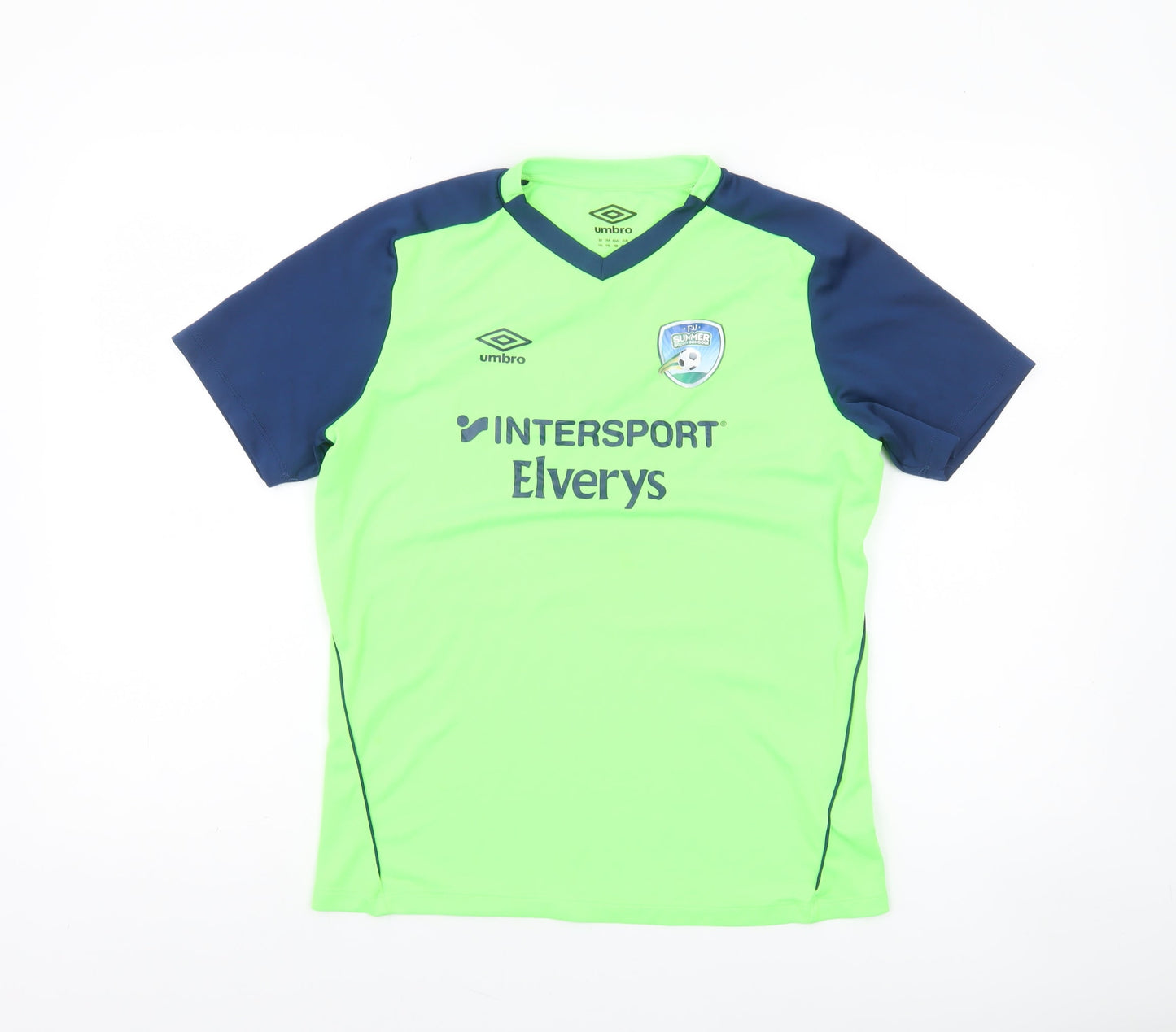 Umbro Boys Green Football Training T-Shirt 13-14 Years Sports Jersey