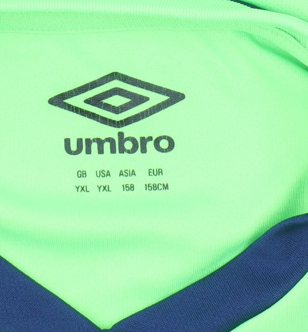 Umbro Boys Green Football Training T-Shirt 13-14 Years Sports Jersey