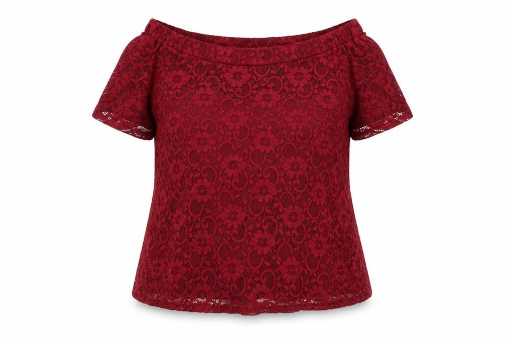 Atmosphere Women's Red Lace Off Shoulder Blouse Size 16