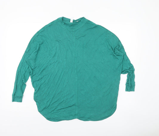 AND/OR Women’s Green Relaxed Fit Long Sleeve Viscose T-Shirt Size 16
