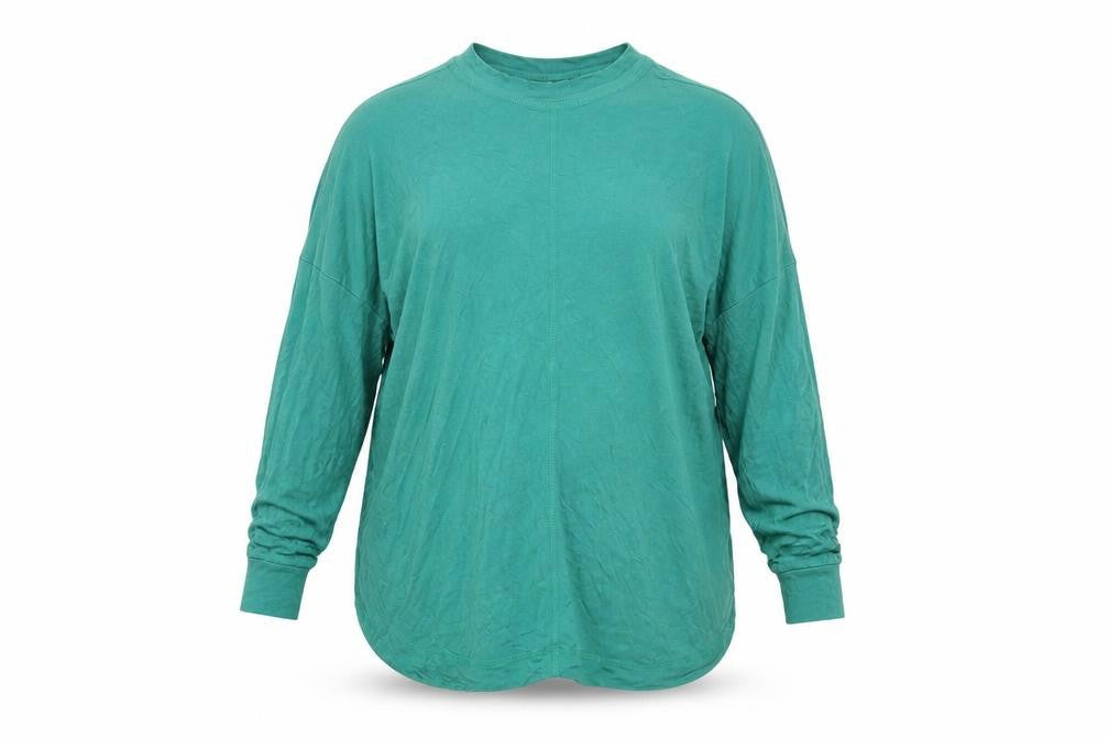 AND/OR Women’s Green Relaxed Fit Long Sleeve Viscose T-Shirt Size 16