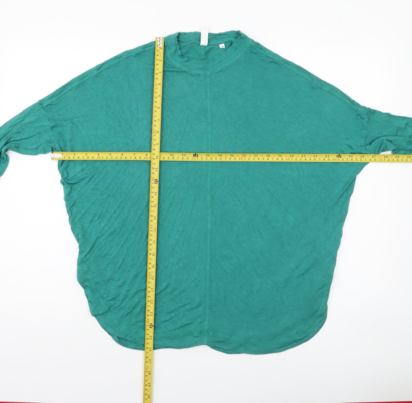 AND/OR Women’s Green Relaxed Fit Long Sleeve Viscose T-Shirt Size 16