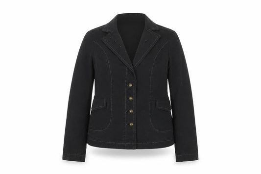 Mexx Womens Black Blazer Jacket UK 14 Classic Cotton Twill