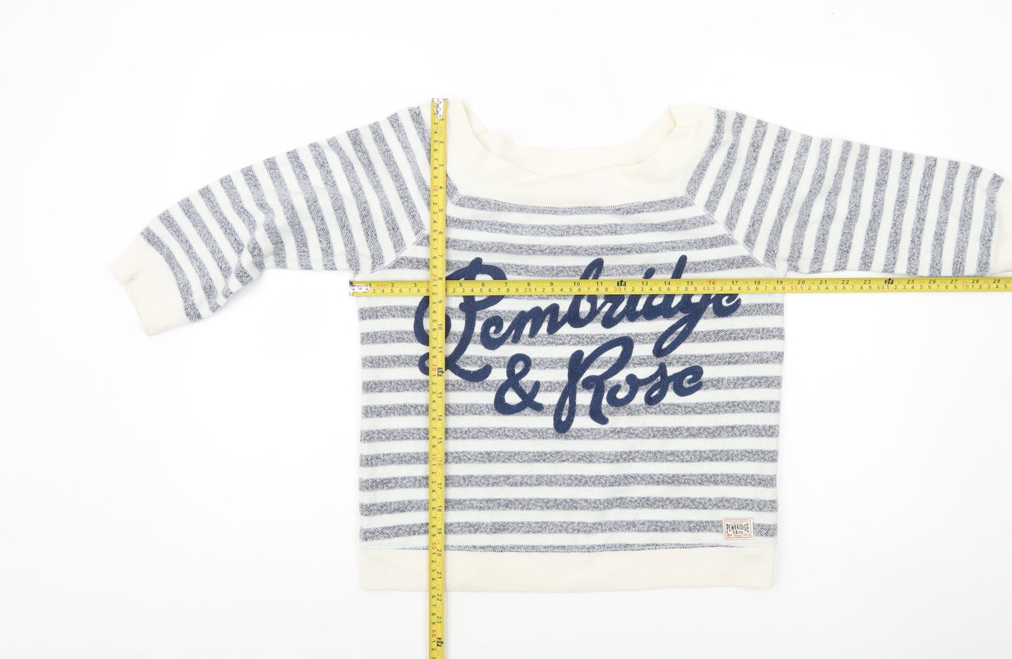 New Look Pembridge & Rose Blue White Striped Boat Neck Sweatshirt Size 10