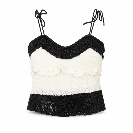 Zara Women’s Multicoloured Knit Ruffle Camisole Top Size 12