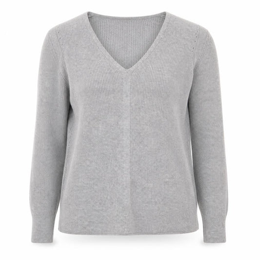 Jasper Conran Women’s Grey V-Neck Long Sleeve Merino Wool Jumper Size 10