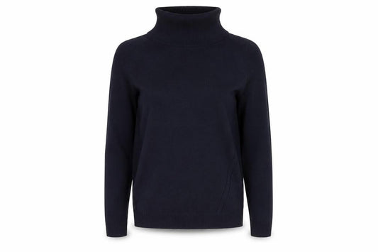 Jasper Conran Women's Blue Roll Neck Cotton Blend Jumper Size 8