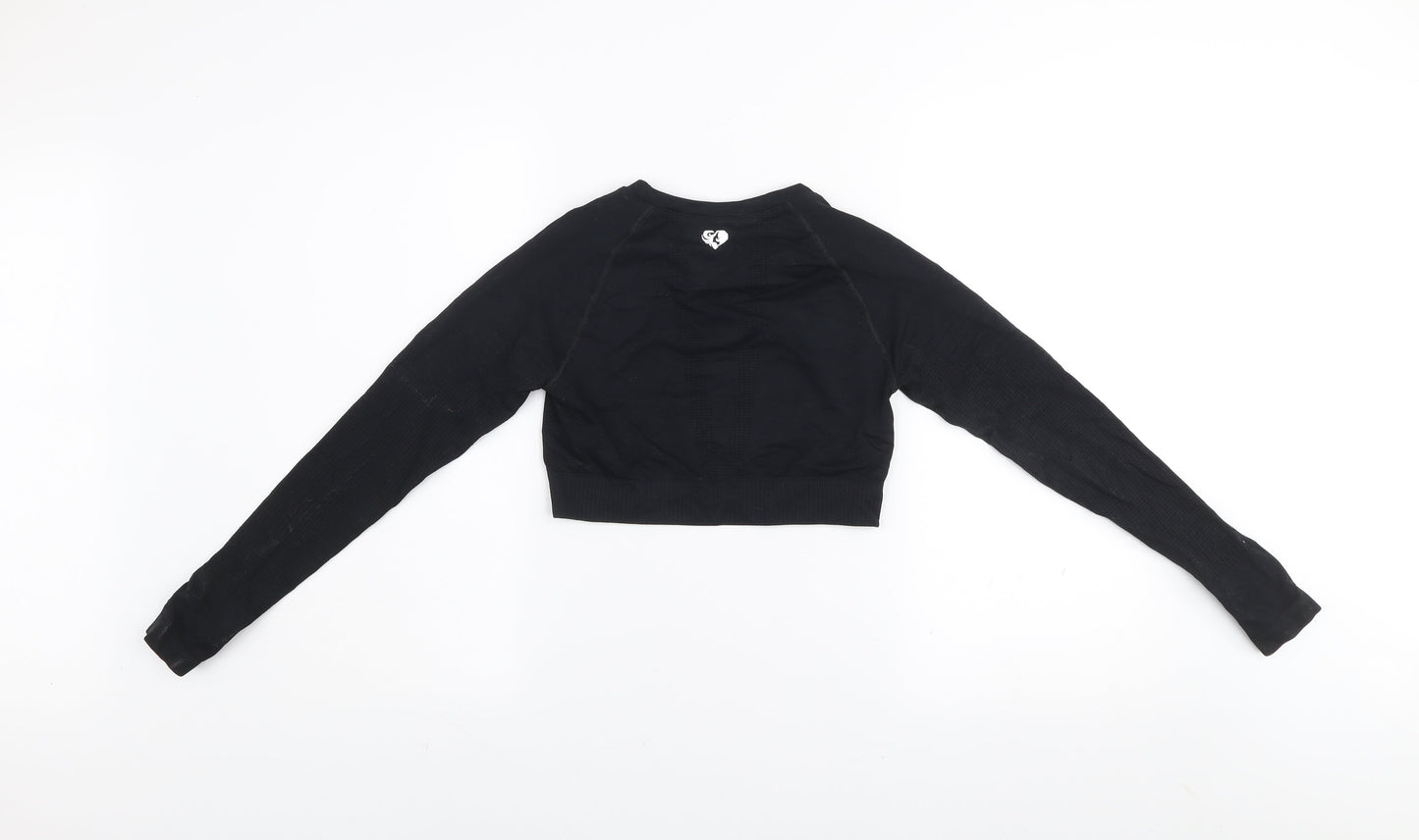 Women's Best Black Long Sleeve Cropped Activewear Top S