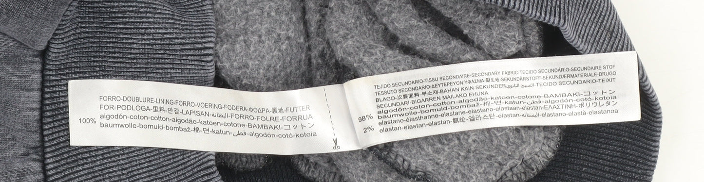 Bershka Women Grey Star Print Hoodie Size S Cotton Blend