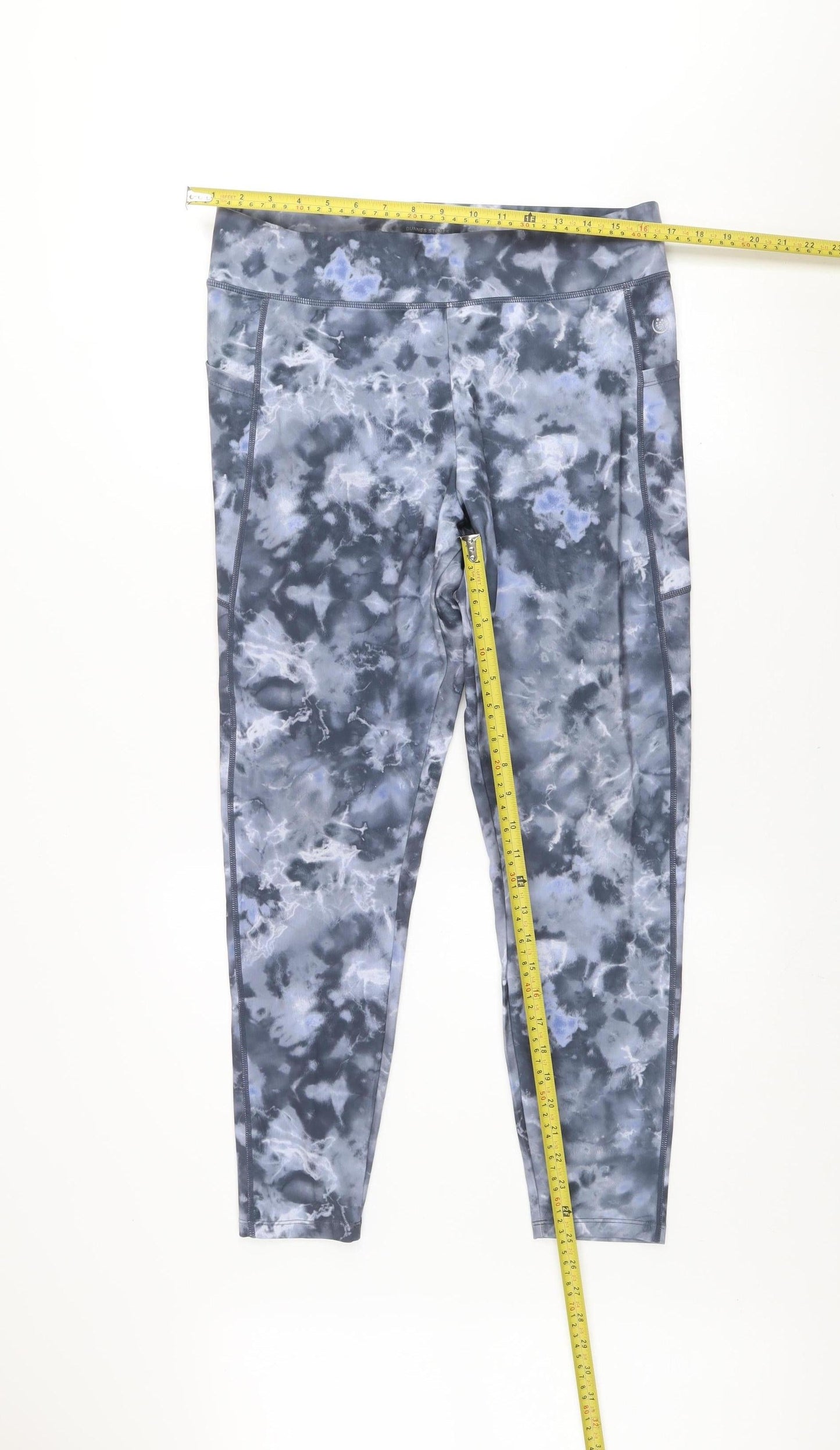 Dunnes Stores Women’s Grey Tie Dye Ankle Leggings L Performance Activewear