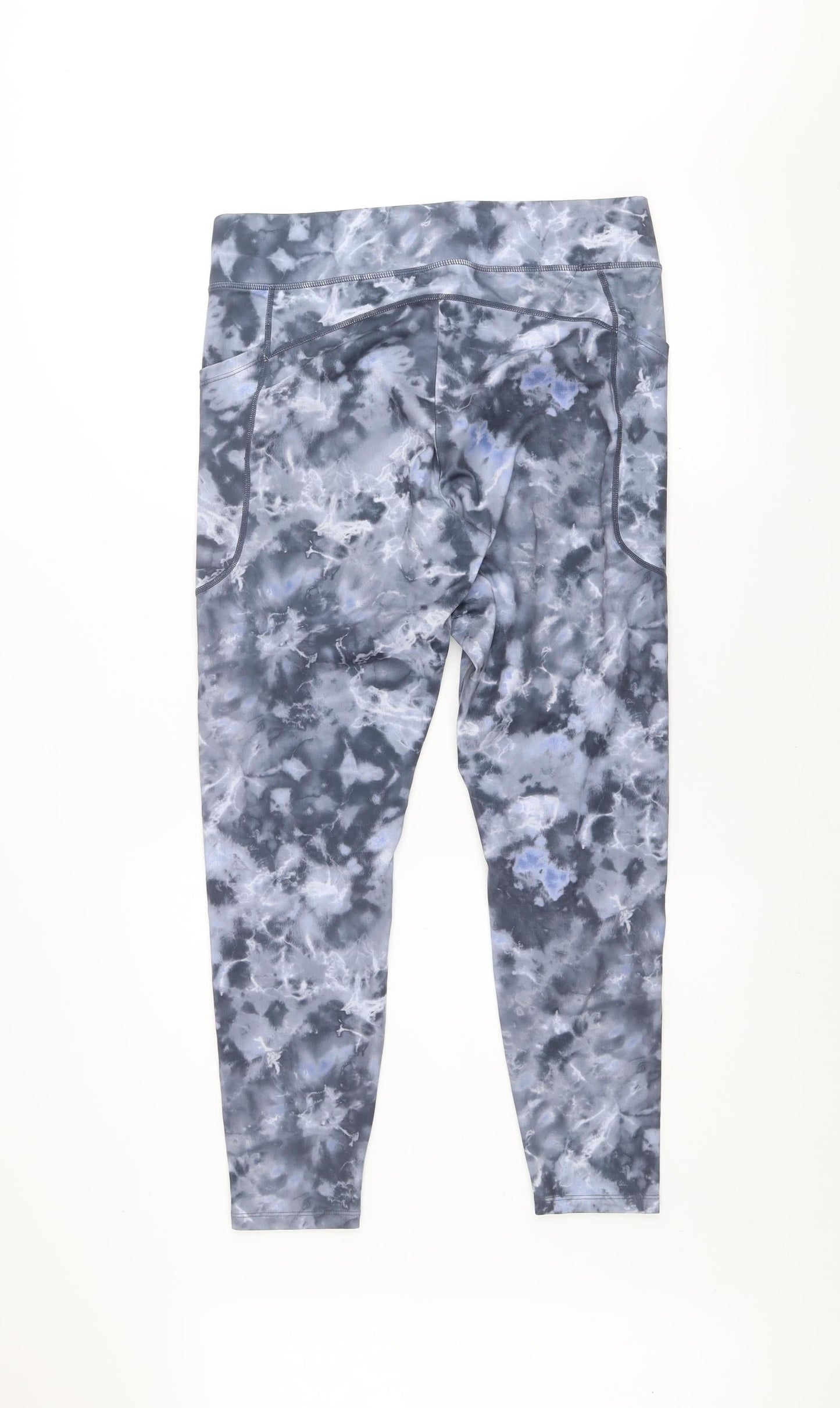 Dunnes Stores Women’s Grey Tie Dye Ankle Leggings L Performance Activewear