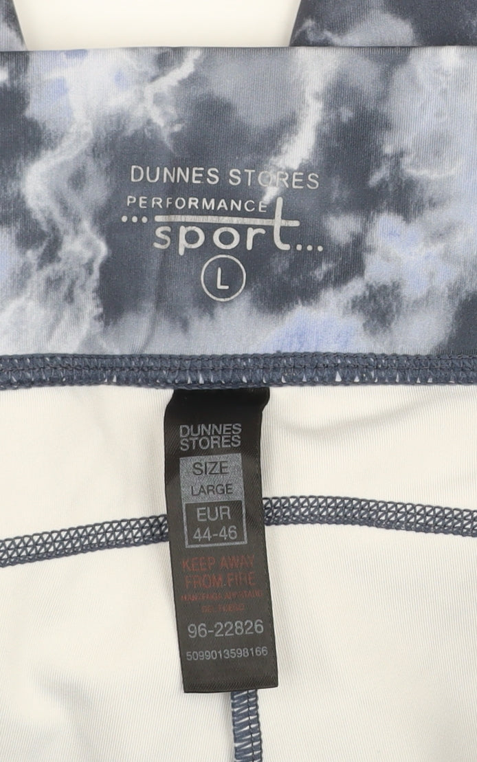 Dunnes Stores Women’s Grey Tie Dye Ankle Leggings L Performance Activewear