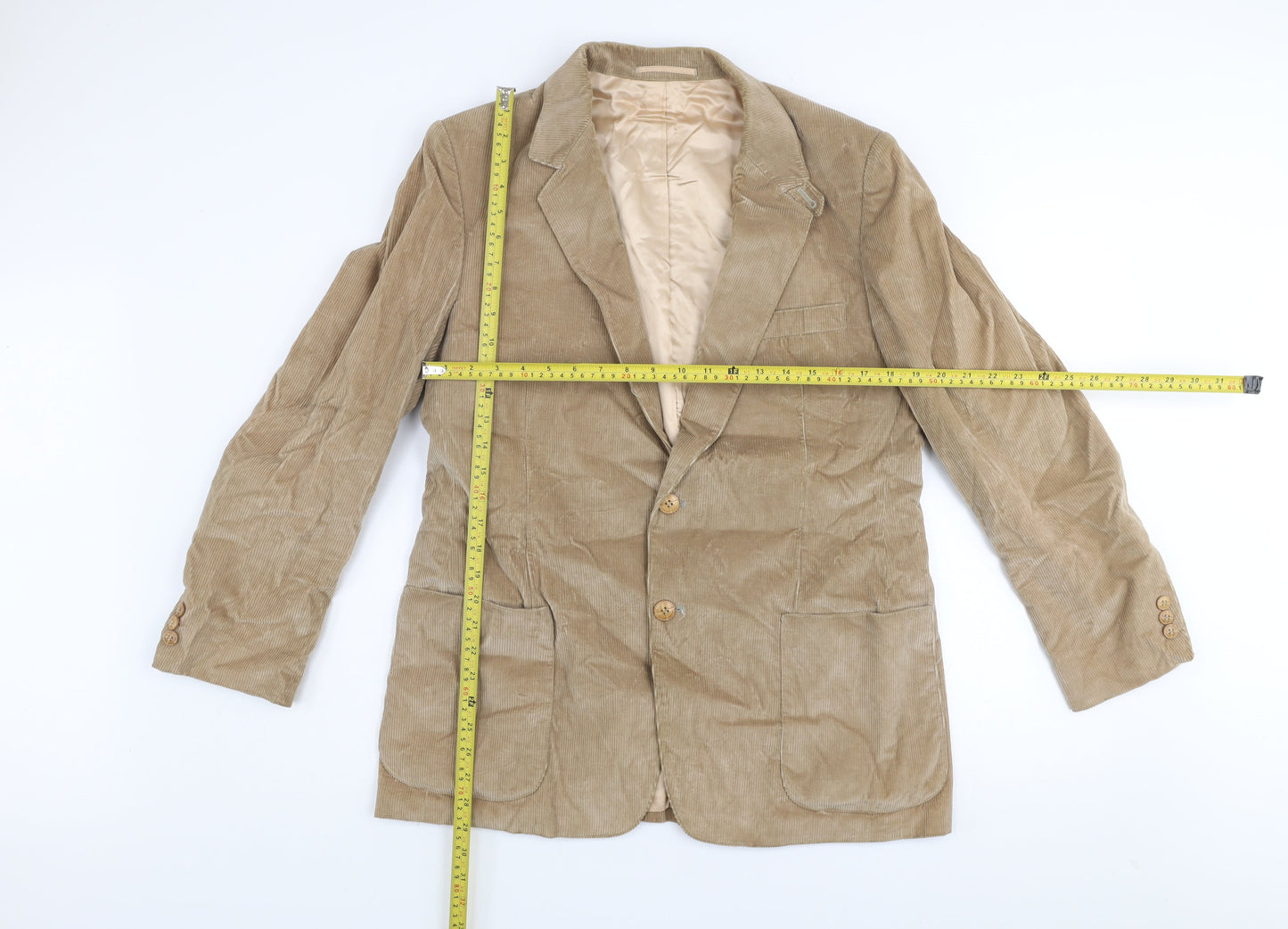 Sears Men’s Beige Corduroy 42R Classic Two-Button Blazer Jacket