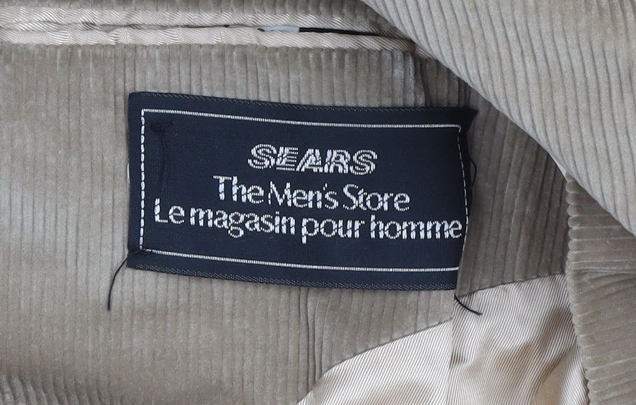 Sears Men’s Beige Corduroy 42R Classic Two-Button Blazer Jacket