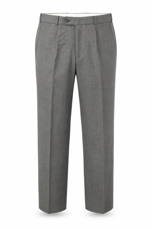 Robbie Men's Grey Check Dress Pants Size 36R Wool Blend Formal Trousers