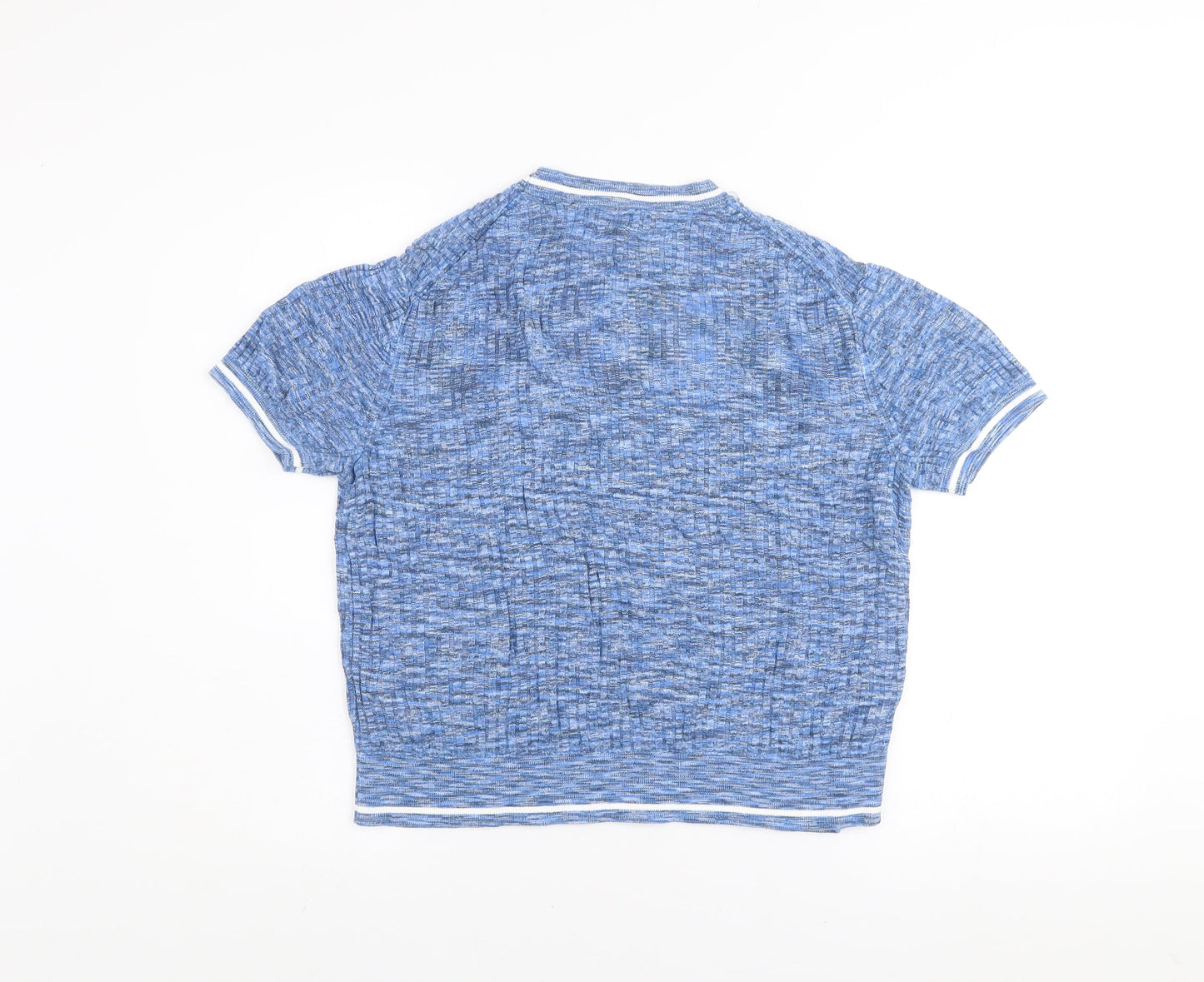 Ted Baker Men's Blue Knit Short Sleeve Crew Neck Top Size L