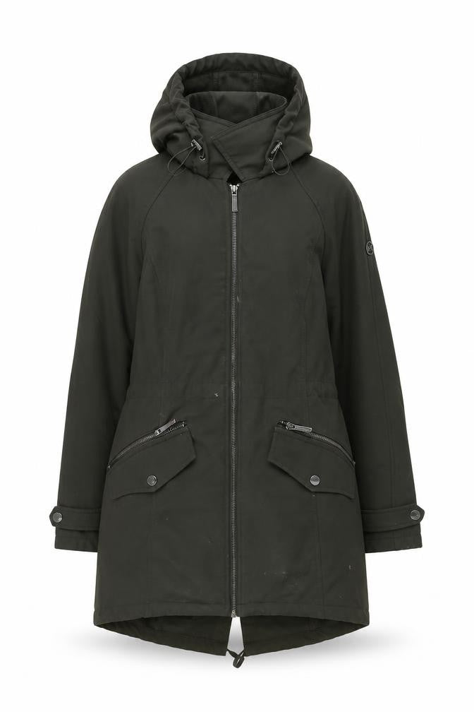 Michael Kors Women's Green Hooded Parka Coat Size M