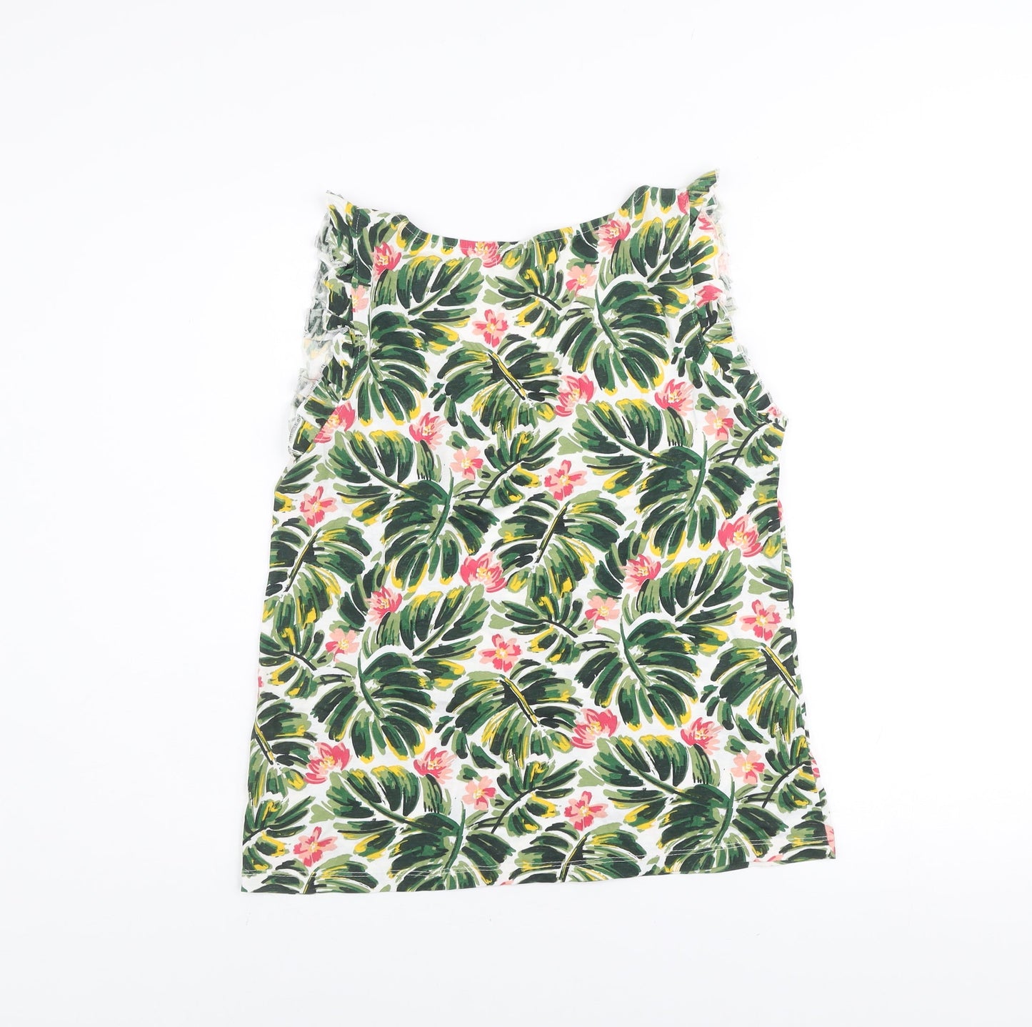 Sfera Women’s Multicoloured Tropical V-Neck Cotton Tank Top Size 12