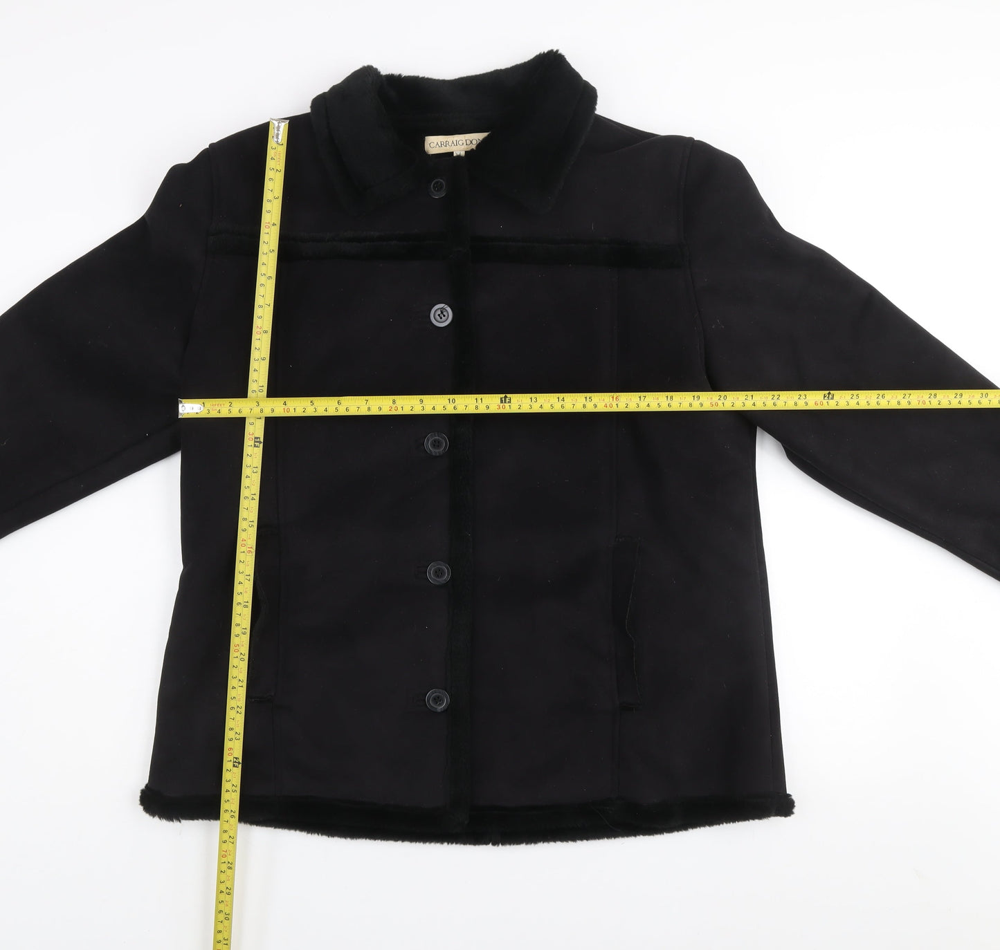 Carraig Donn Women’s Black Lined Mid-Length Coat XL