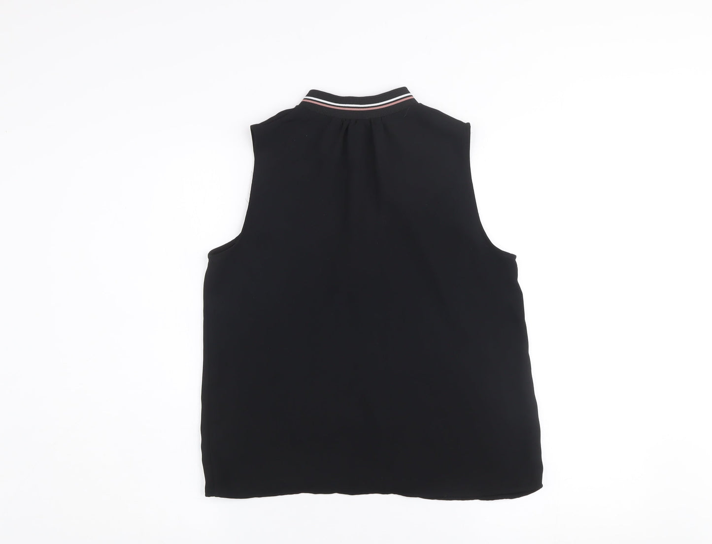 Zara Women's Black Sleeveless High Neck Zip Tank Top Size S