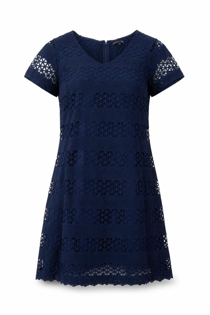Street One Women's Blue Lace Shift Dress Size 14