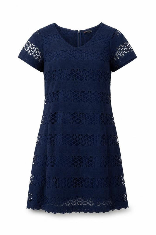 Street One Women's Blue Lace Shift Dress Size 14