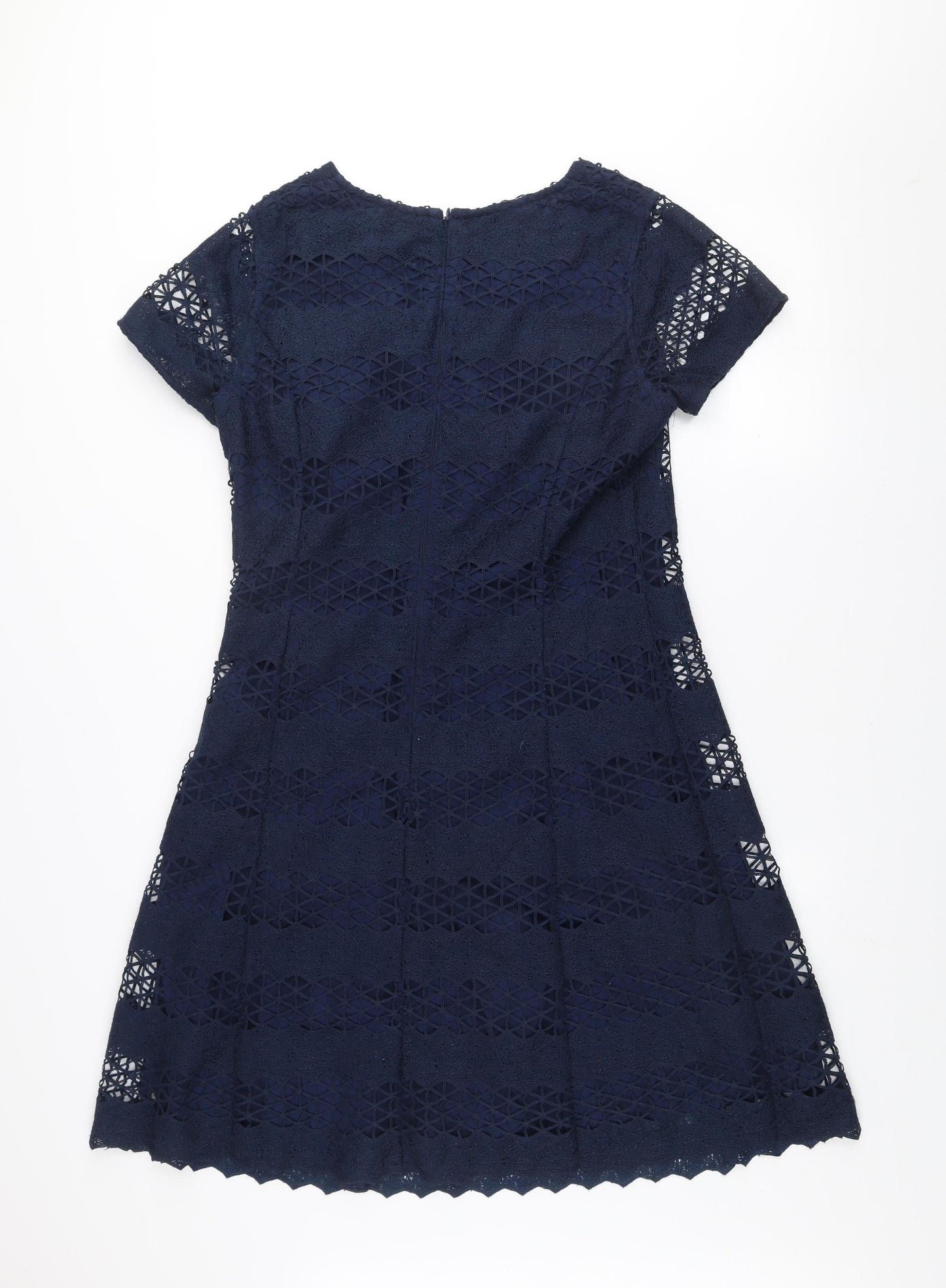 Street One Women's Blue Lace Shift Dress Size 14