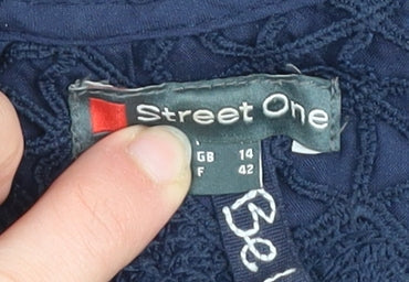 Street One Women's Blue Lace Shift Dress Size 14