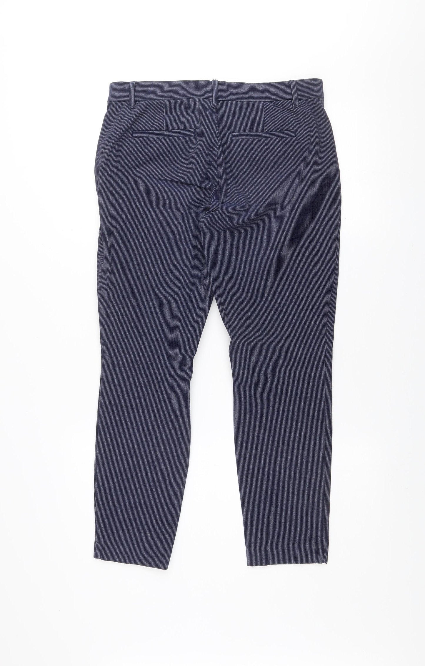 GAP Women Blue Striped Skinny Ankle Trousers Size 8