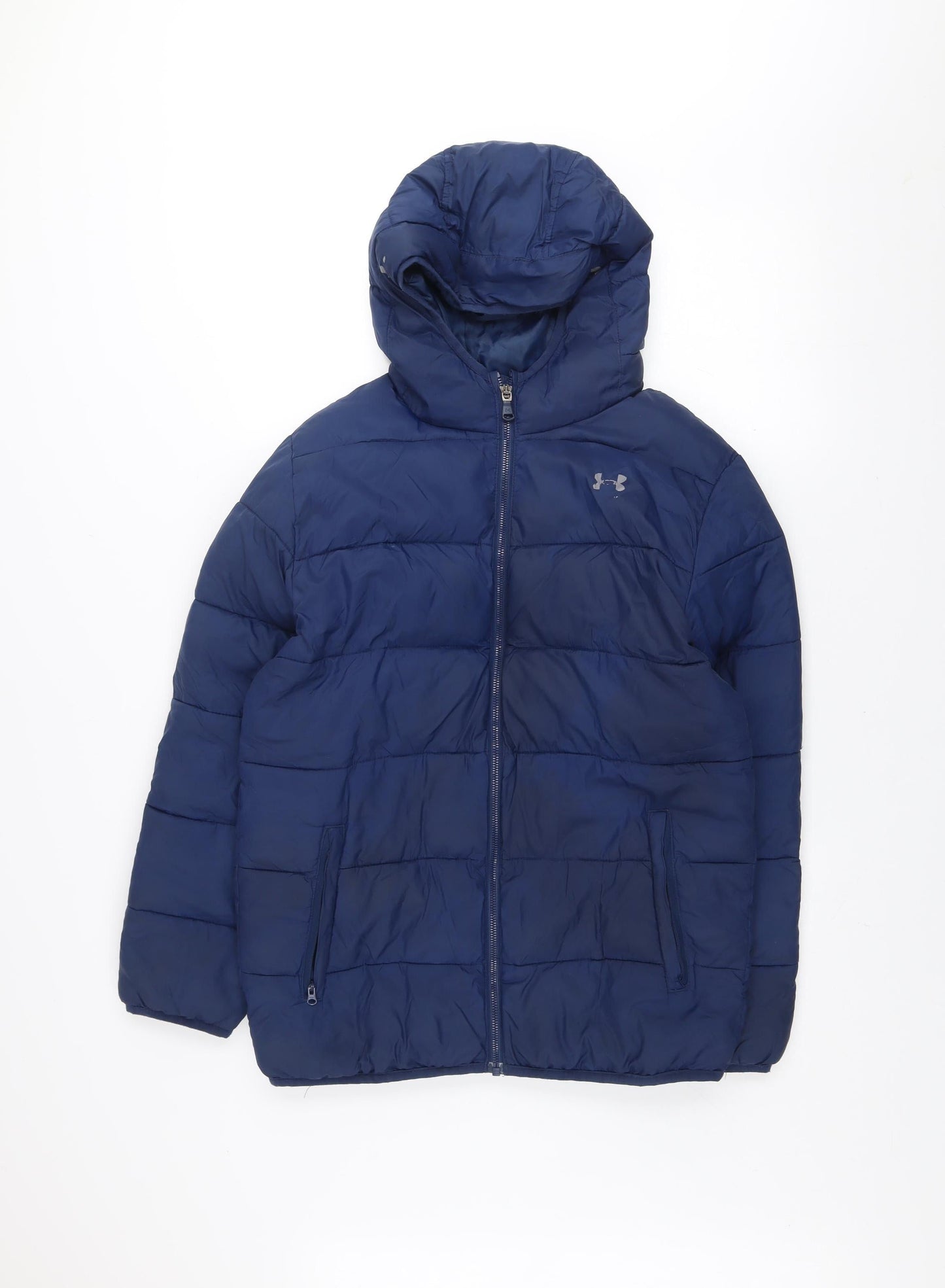 Under Armour Boys Blue Hooded Puffer Jacket 14 Years Winter Coat