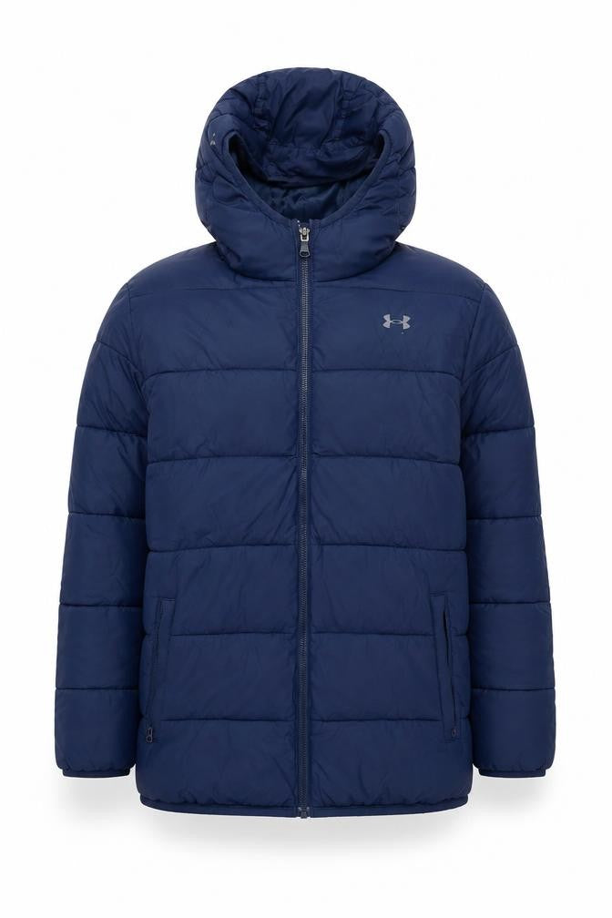 Under Armour Boys Blue Hooded Puffer Jacket 14 Years Winter Coat