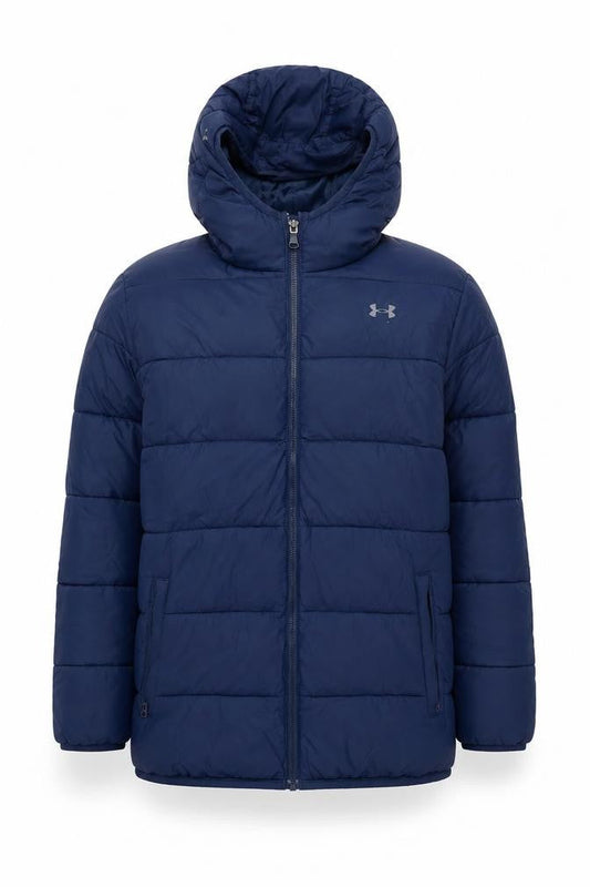 Under Armour Boys Blue Hooded Puffer Jacket 14 Years Winter Coat