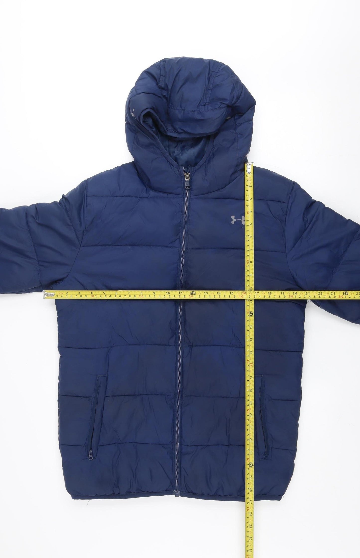 Under Armour Boys Blue Hooded Puffer Jacket 14 Years Winter Coat