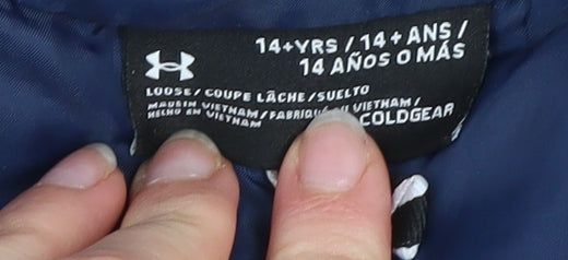 Under Armour Boys Blue Hooded Puffer Jacket 14 Years Winter Coat