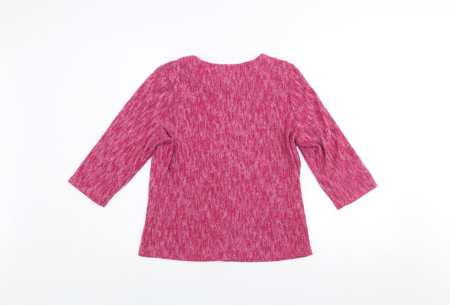Honor Millburn Womens Pink 3/4 Sleeve Classic Knit Top Size 10