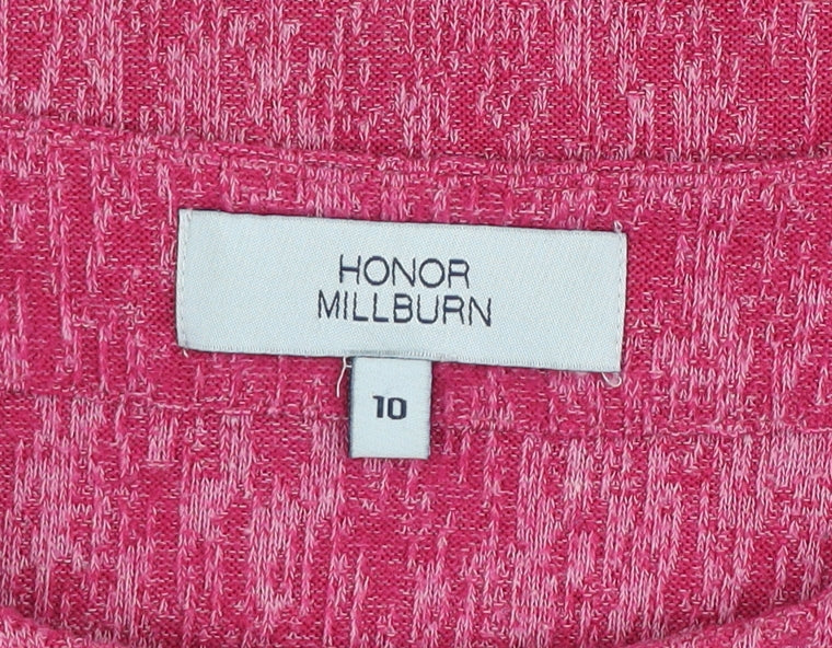Honor Millburn Womens Pink 3/4 Sleeve Classic Knit Top Size 10