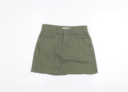 Denim Co Women’s Green Cotton A-Line Short Skirt Size 6