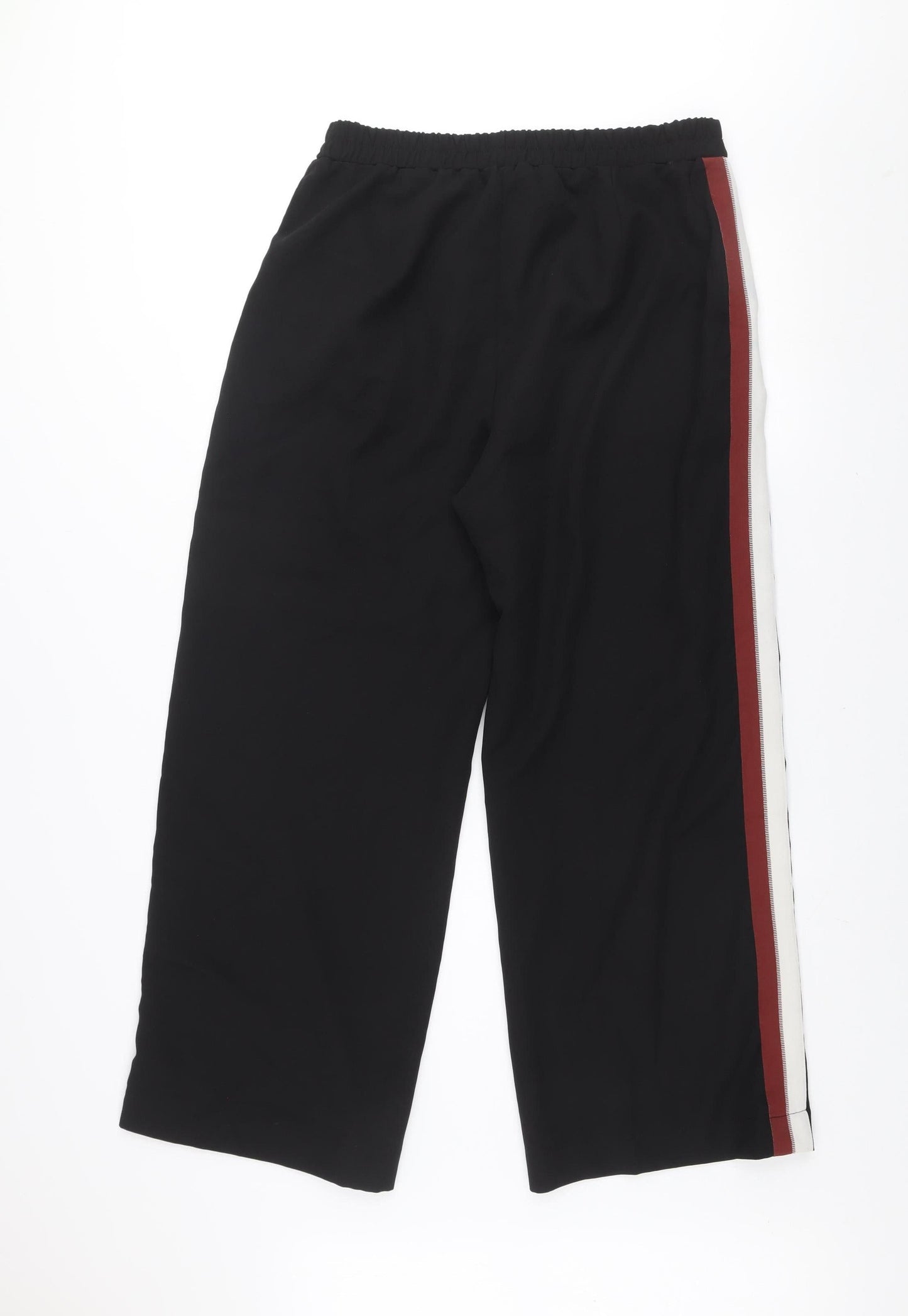 Gallery Women Black UK 12 Elastic Waist Straight Trousers