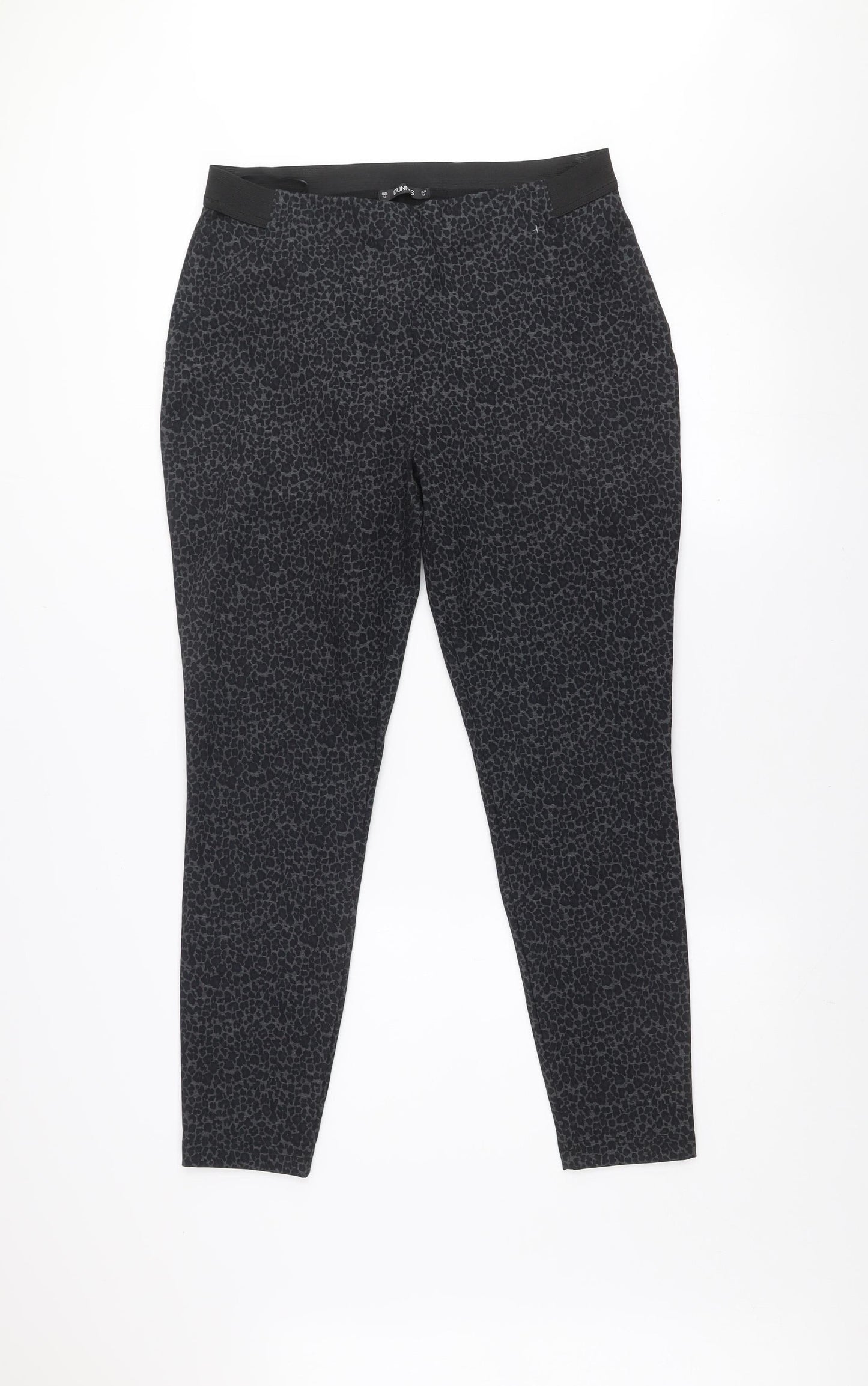Dunnes Women's Black Animal Print Stretch Leggings Size M