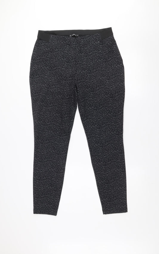 Dunnes Women's Black Animal Print Stretch Leggings Size M