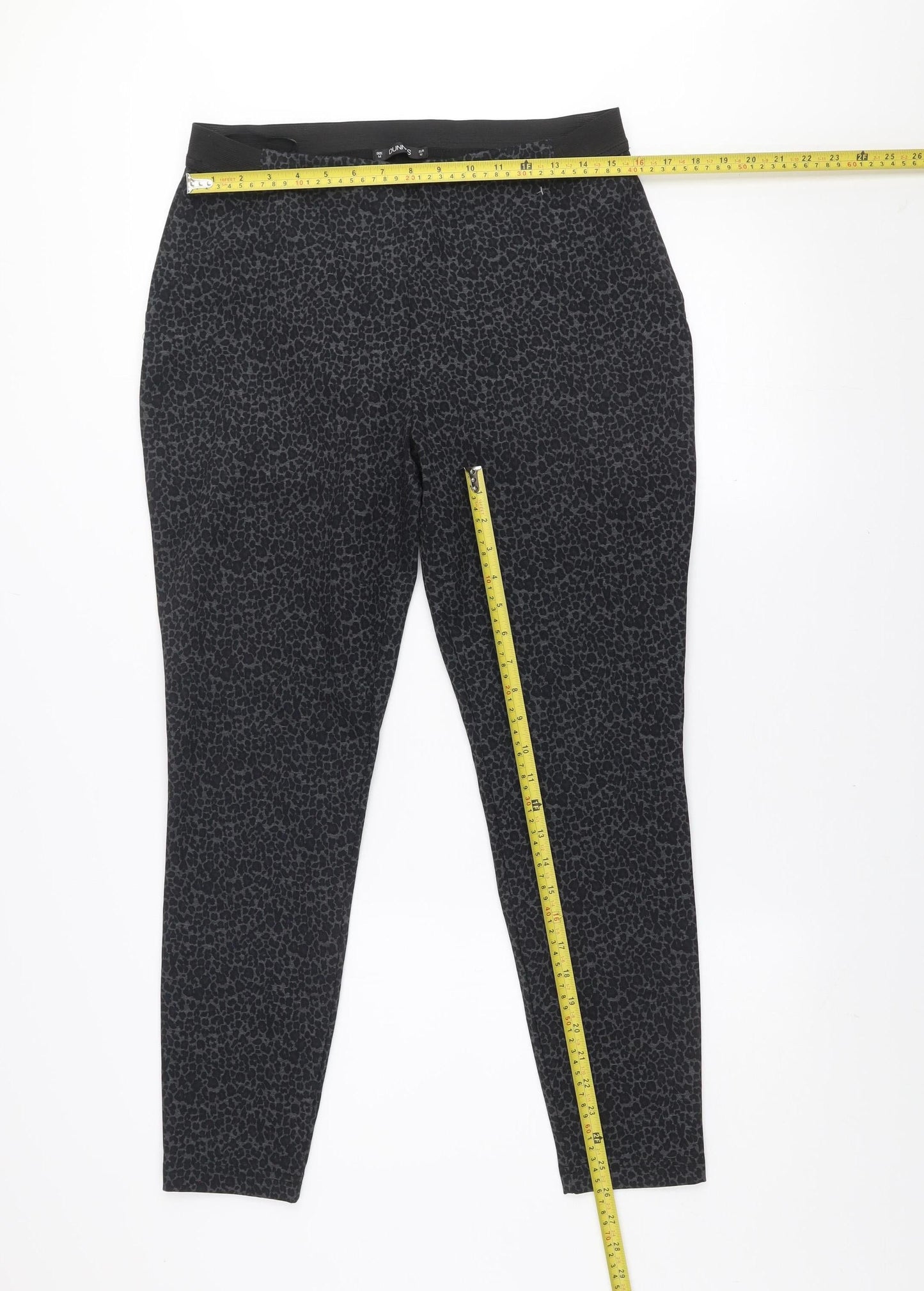 Dunnes Women's Black Animal Print Stretch Leggings Size M