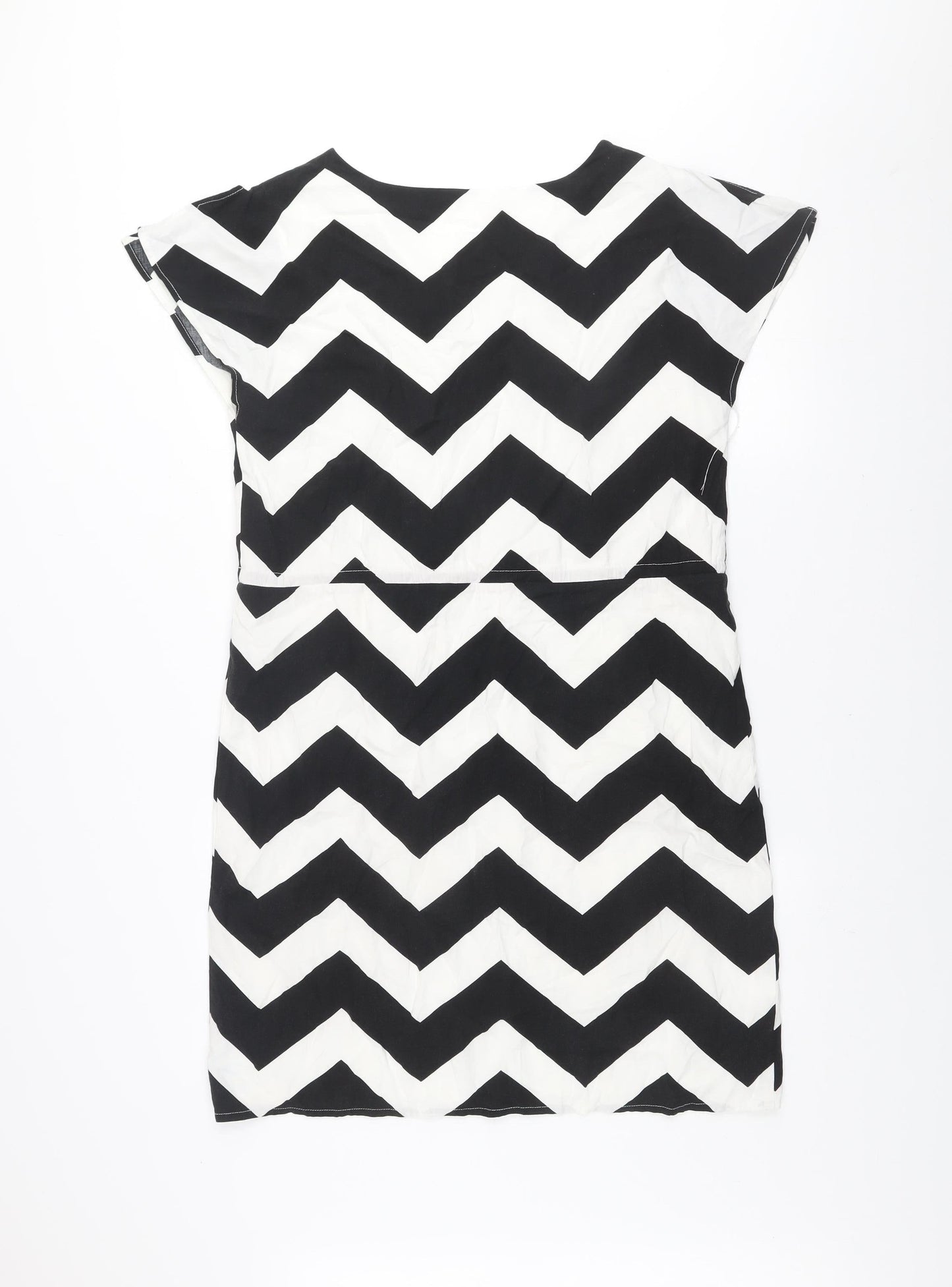 St-martins Women Black Chevron Knee Length Sheath Dress Size 8