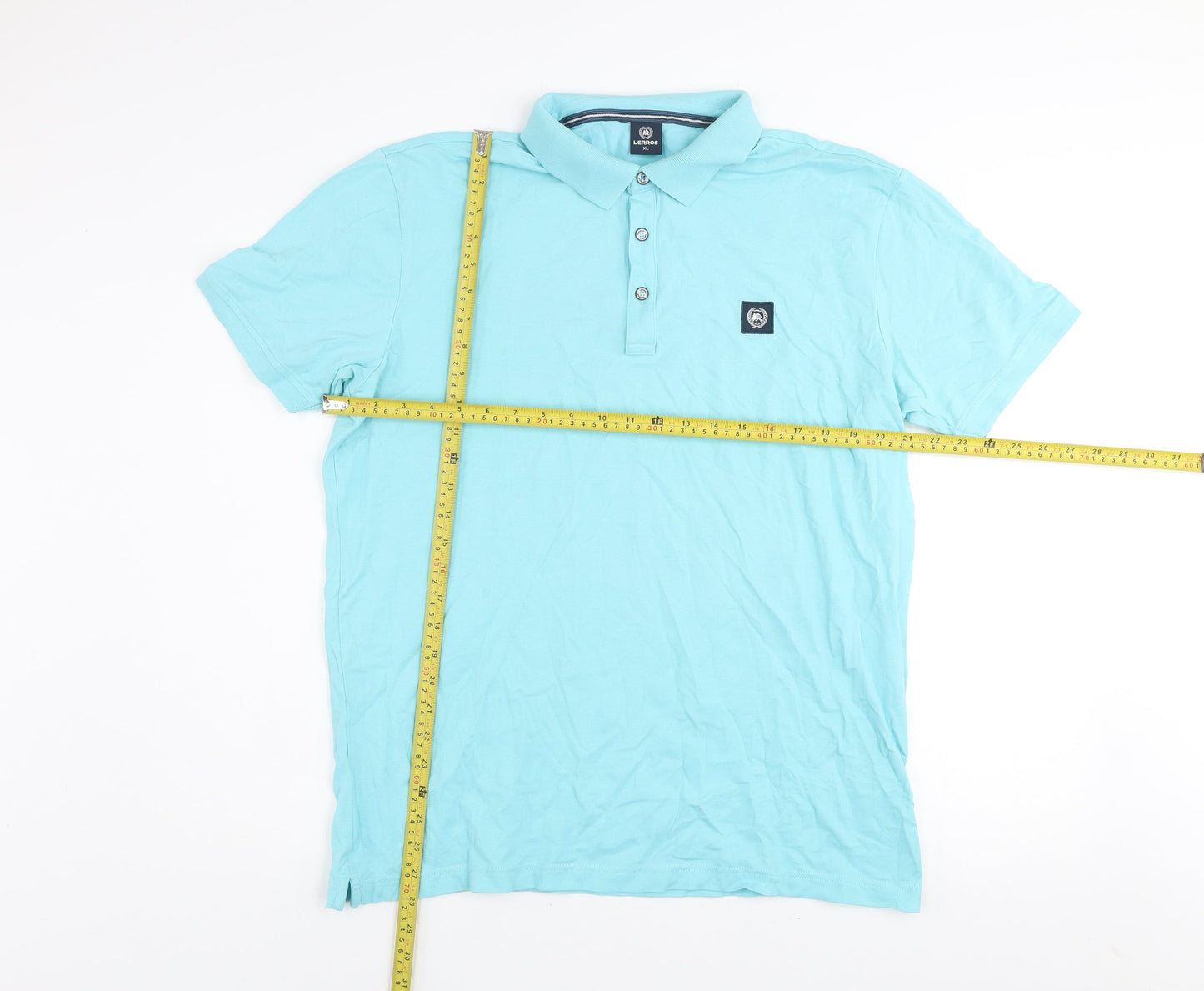 Lerros Mens Blue XL Cotton Elastane Short Sleeve Polo Shirt