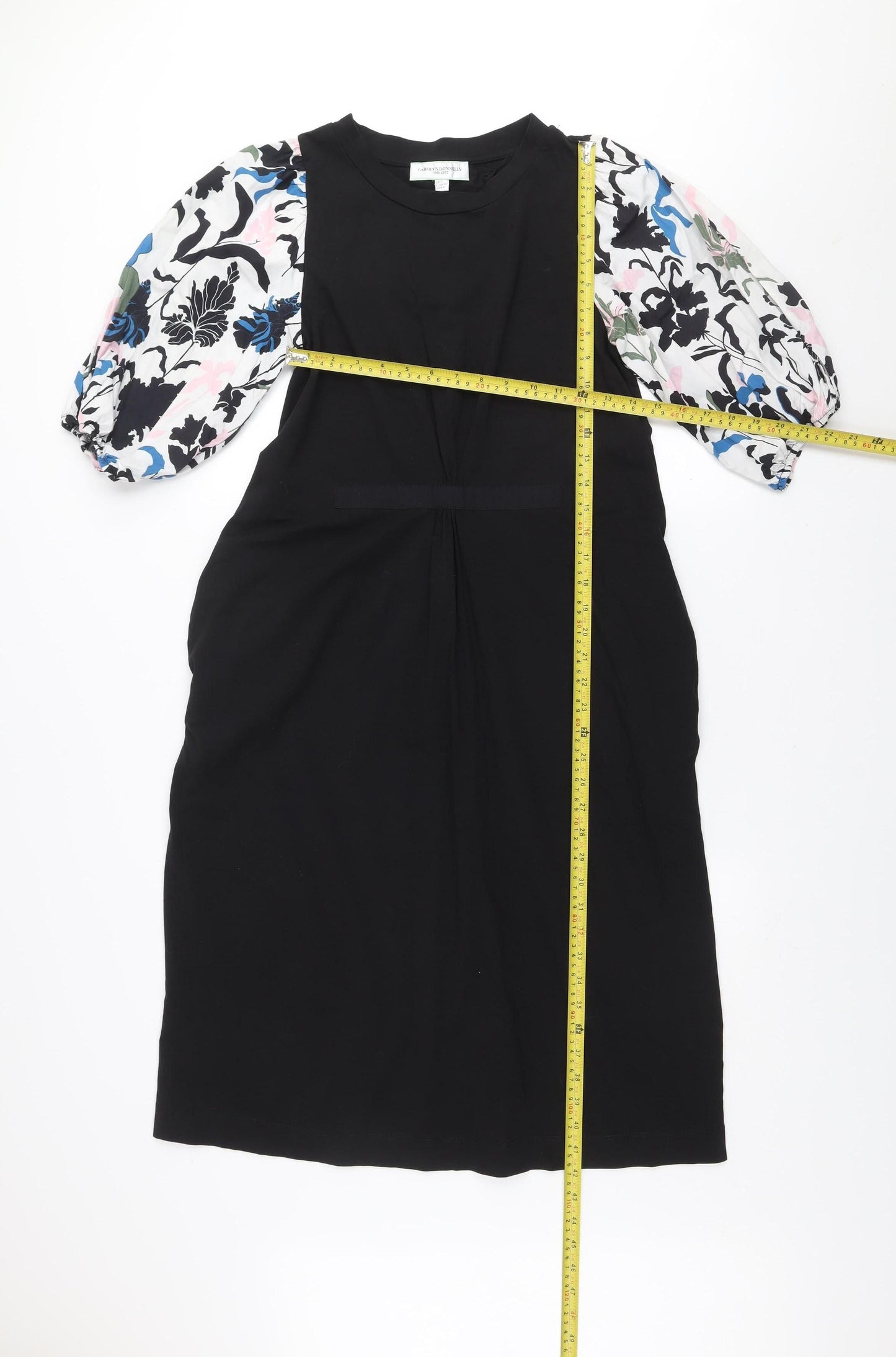 Carolyn Donnelly Women’s Black Floral Puff Sleeve Shift Dress Size S