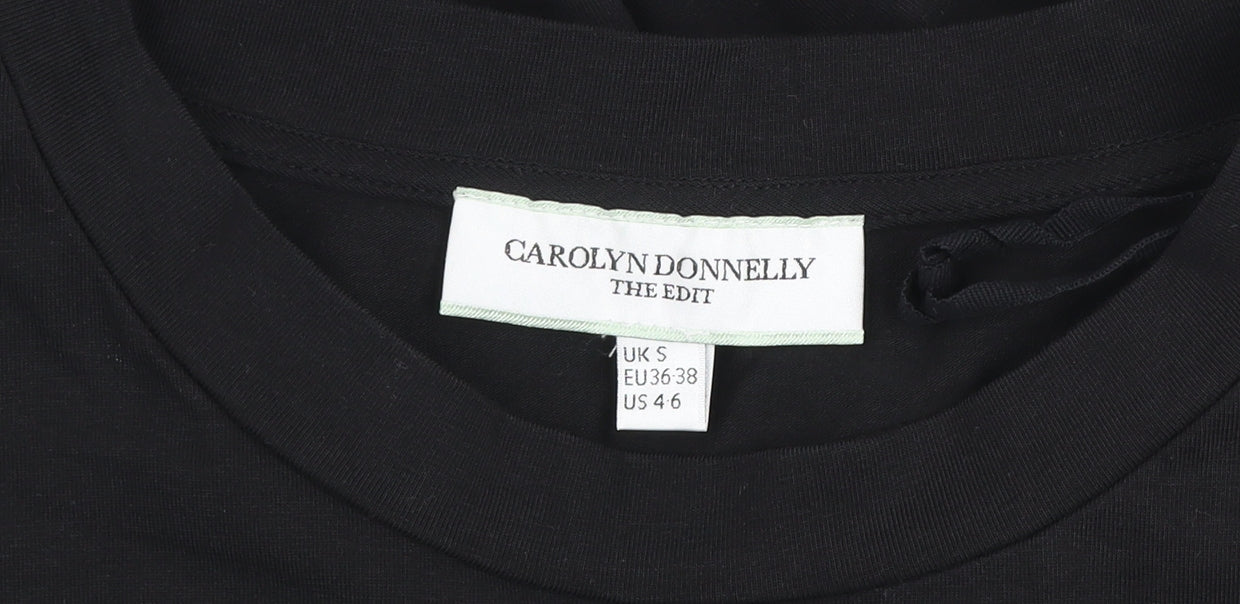 Carolyn Donnelly Women’s Black Floral Puff Sleeve Shift Dress Size S